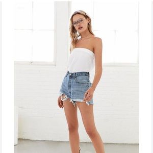 Urban Outfitters Ecote Linen A-Line Strapless Top